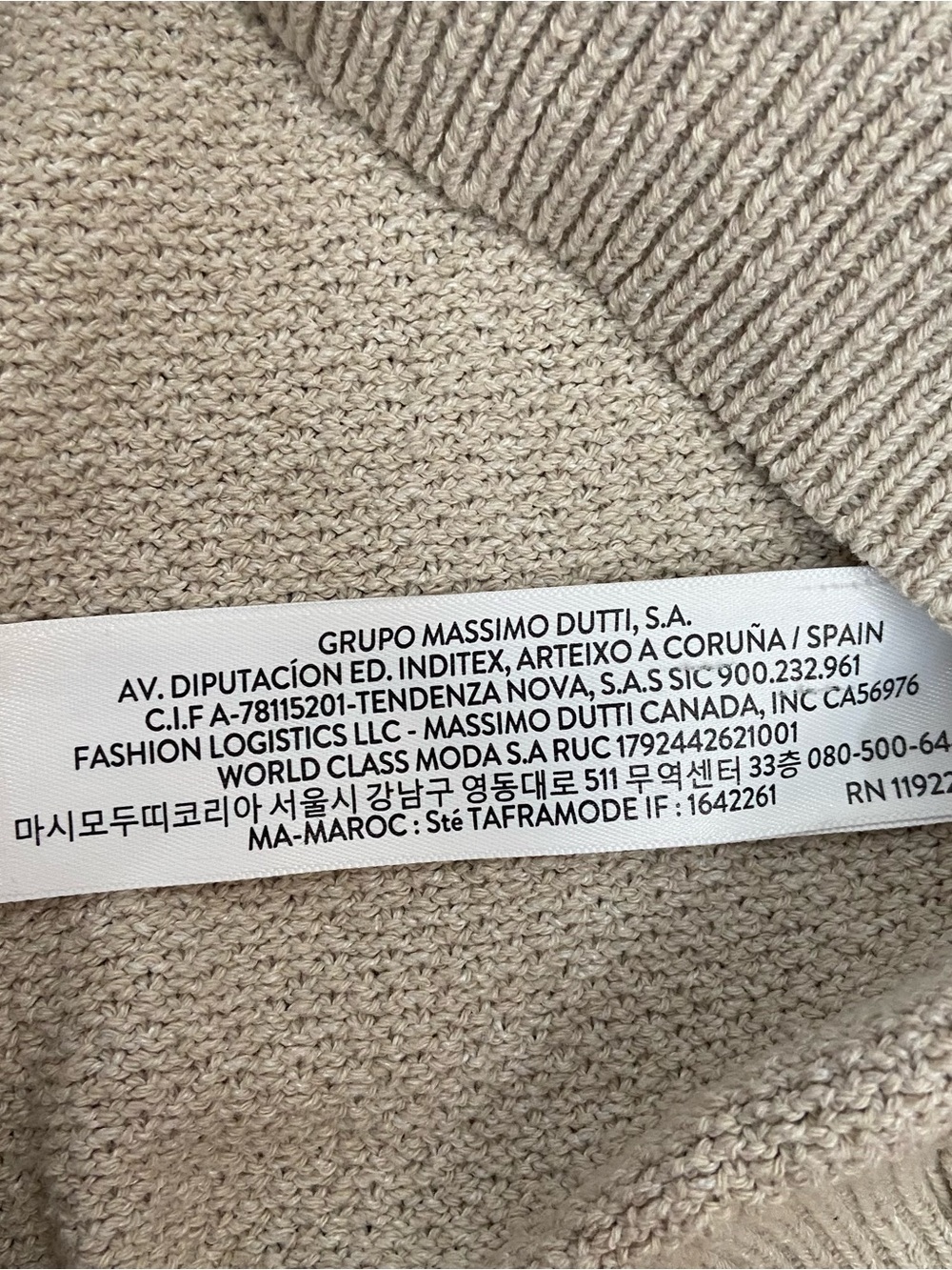 Massimo Dutti Costal Preppy Cream Knit Polo Shirt Men’s Medium - Picture 8 of 9